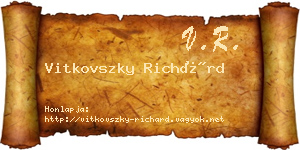Vitkovszky Richárd névjegykártya